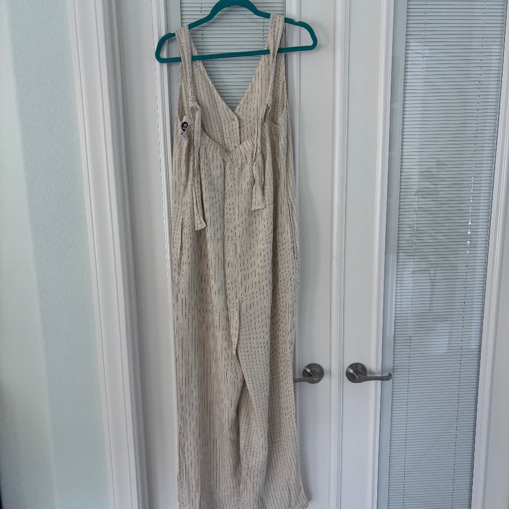 NWT Topshop Wide Leg Linen Blend Jumpsuit Sz 8 - Picture 3 of 8